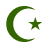 Grafik: Symbol für Islam - Halbmond mit Stern
